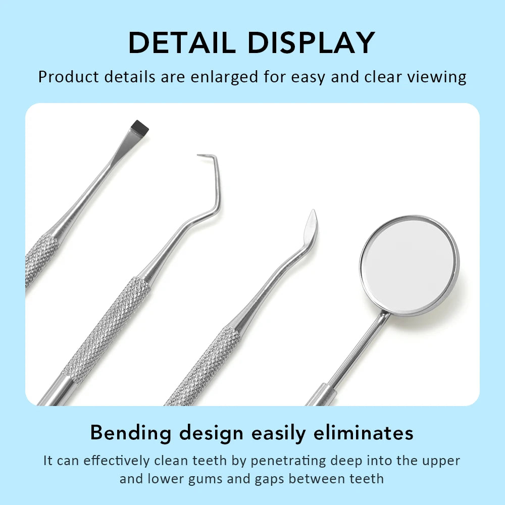 4pcs/Set Tartar Scraper Scaler Plaque Remover Teeth Cleaning Tool Dentist Dental Hygiene Kit Dental Calculus Remover Oral Care - Daisan Mart