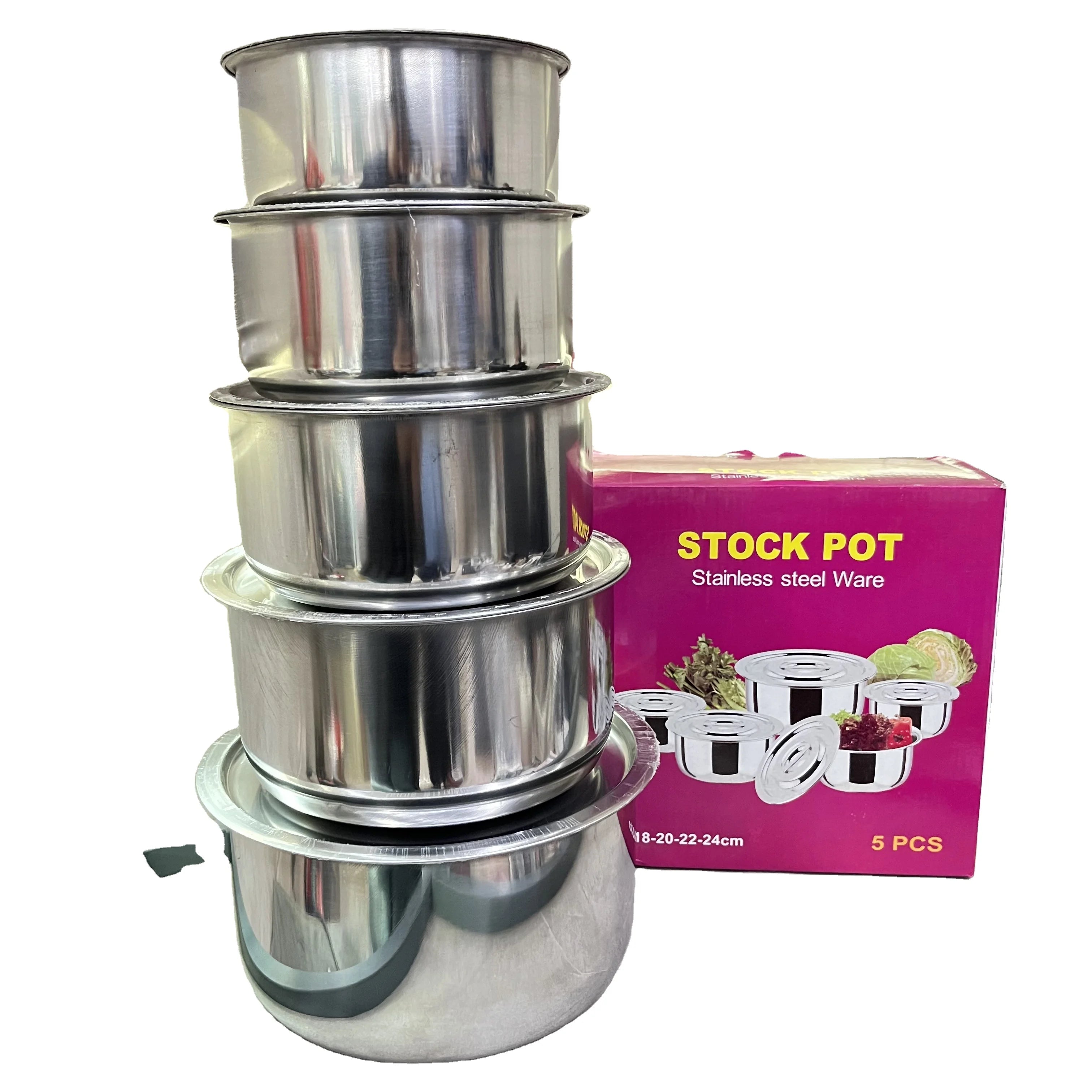 High-end 5-Piece Stainless Steel Pot and Pan Set S410 Kitchen 2025