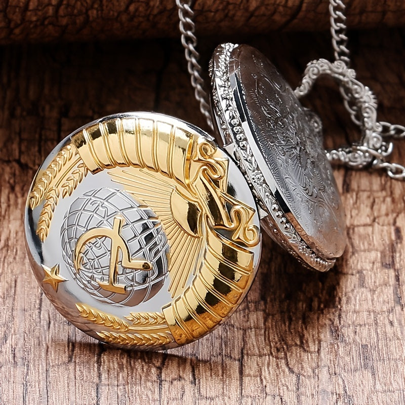Đồng Hồ Bỏ Túi Vintage Cán Búa Liềm Thép Không Gỉ - Daisan Mart