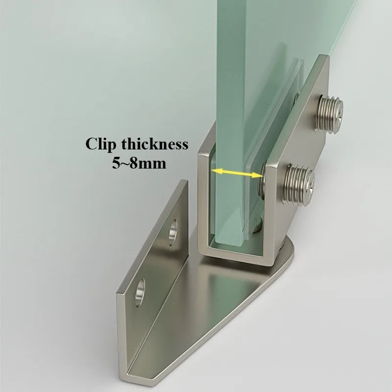 Bản Lề Kính Không Khoan, Inox Gắn Cạnh Tủ 2 Cái - Daisan Mart