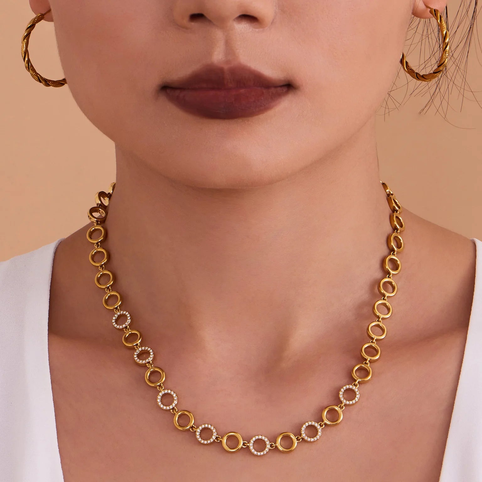 Bộ Trang Sức Vòng Cổ & Lắc Tay Mạ Vàng Chống Nước