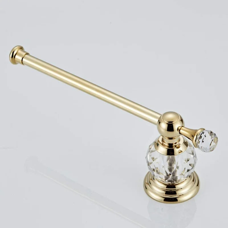 Crystal Toilet Paper Holder, Gold Toilet Roll Holder Modern Bathroom Accessories Zinc Alloy Tissue Hanger Wall Mounted - Daisan Mart