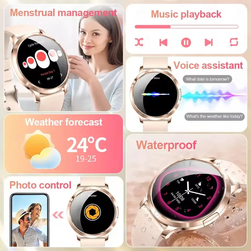 Đồng Hồ Thông Minh Nữ 2025 Màn AMOLED Chống Nước IP68 - Daisan Mart