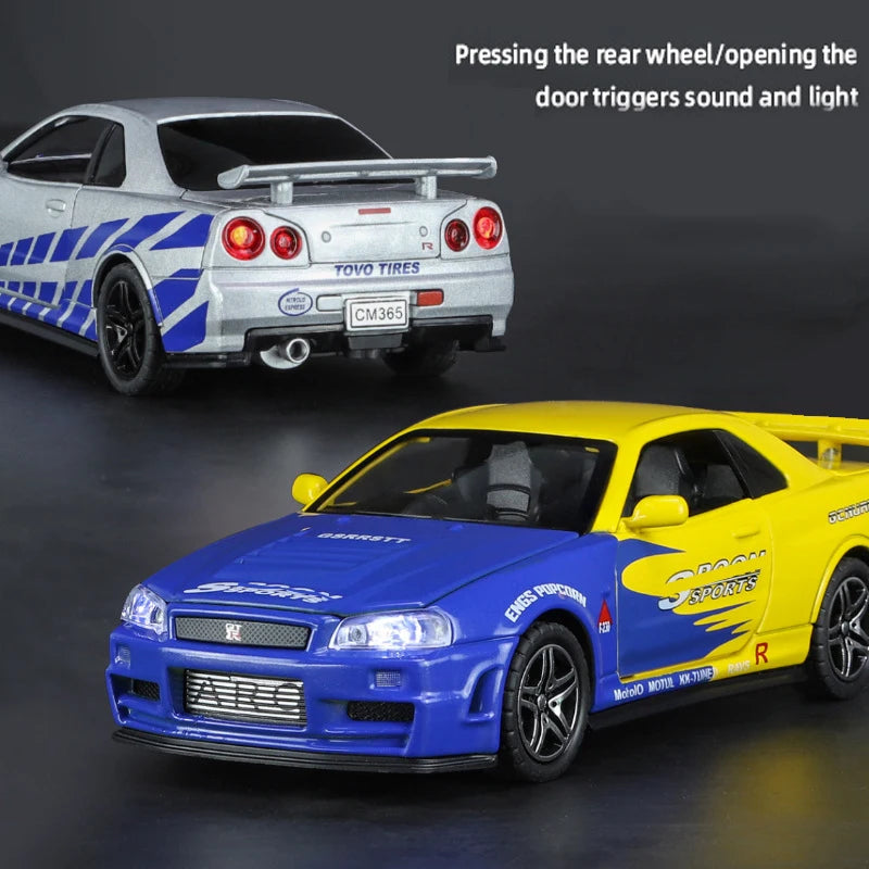 Mô Hình Xe Hợp Kim GTR R34 Skyline Cho Bé Trai - Daisan Mart