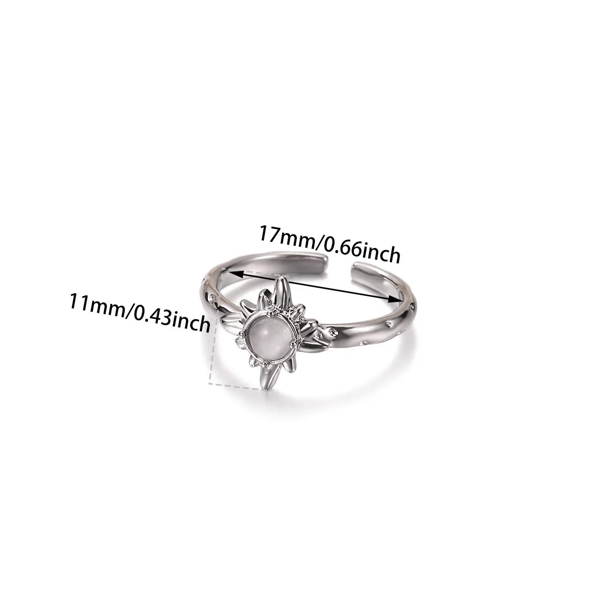 Nhẫn Nữ Vàng Chic Sun Đá Ngọc Jade Thời Trang Chống Nước - Daisan Mart