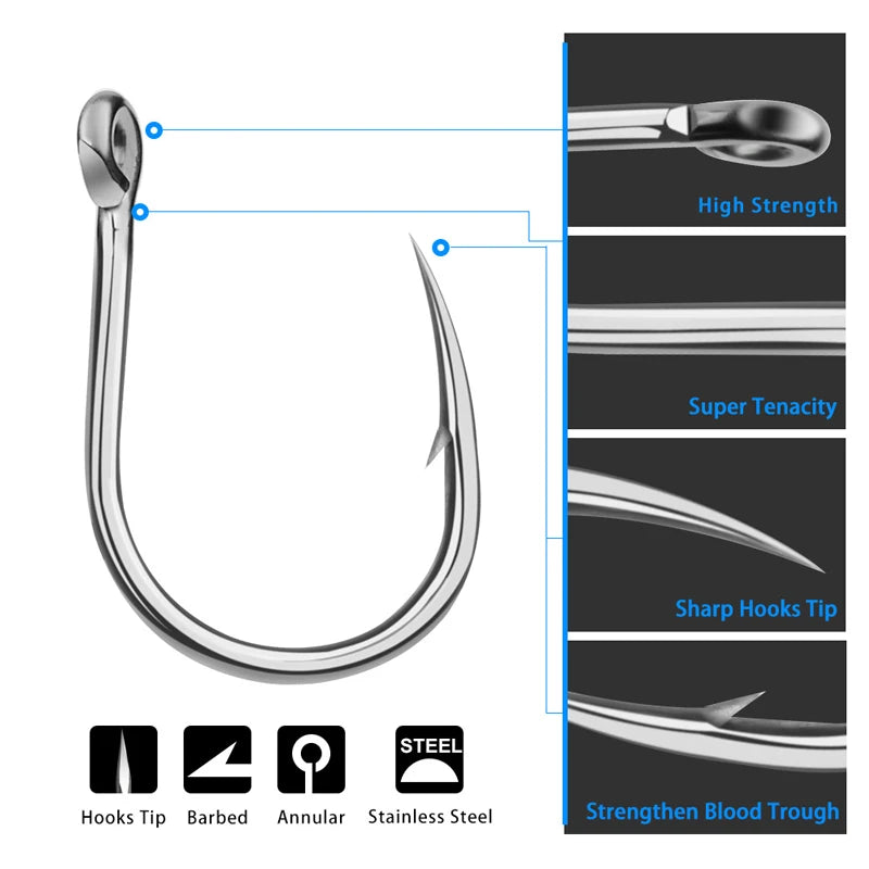 Anti-rust Sea Jig Hooks, High Carbon Steel