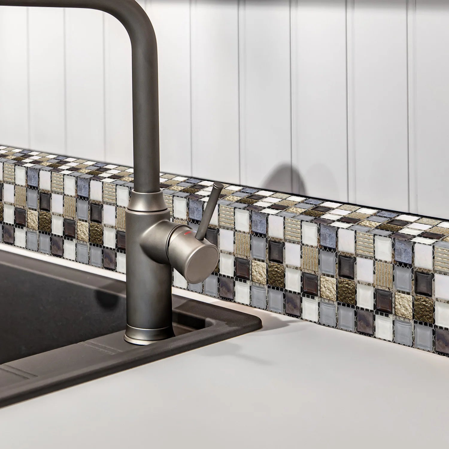 10 Miếng Dán Gạch Mosaic Đá Cẩm Thạch Chống Nước - Daisan Mart