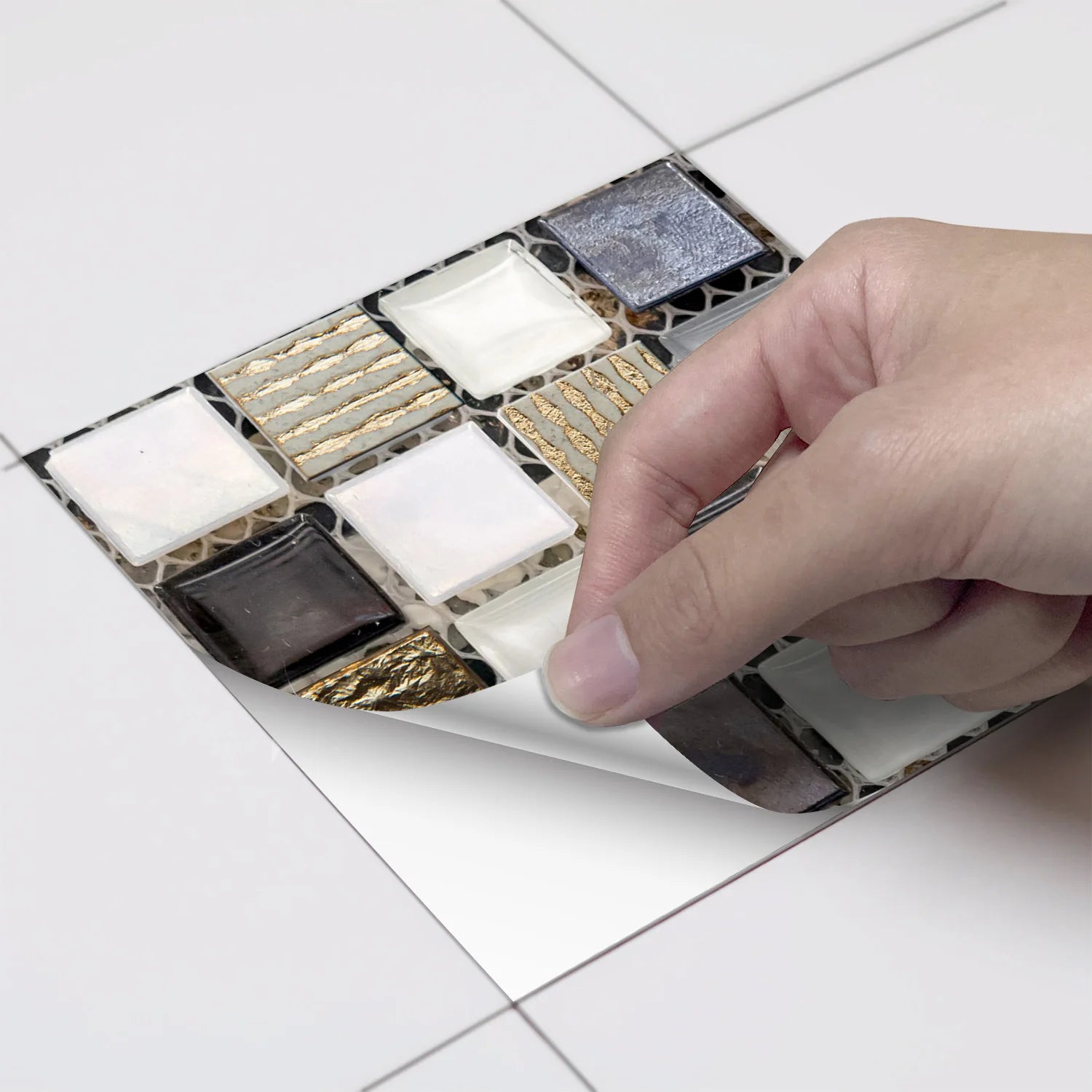 10 Miếng Dán Gạch Mosaic Đá Cẩm Thạch Chống Nước - Daisan Mart