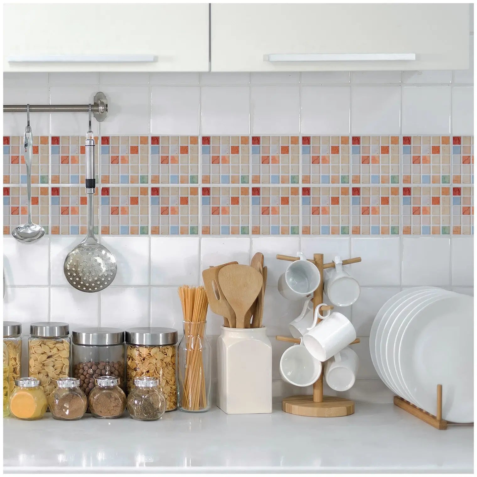 10 Miếng Dán Gạch Mosaic Đá Cẩm Thạch Chống Nước - Daisan Mart