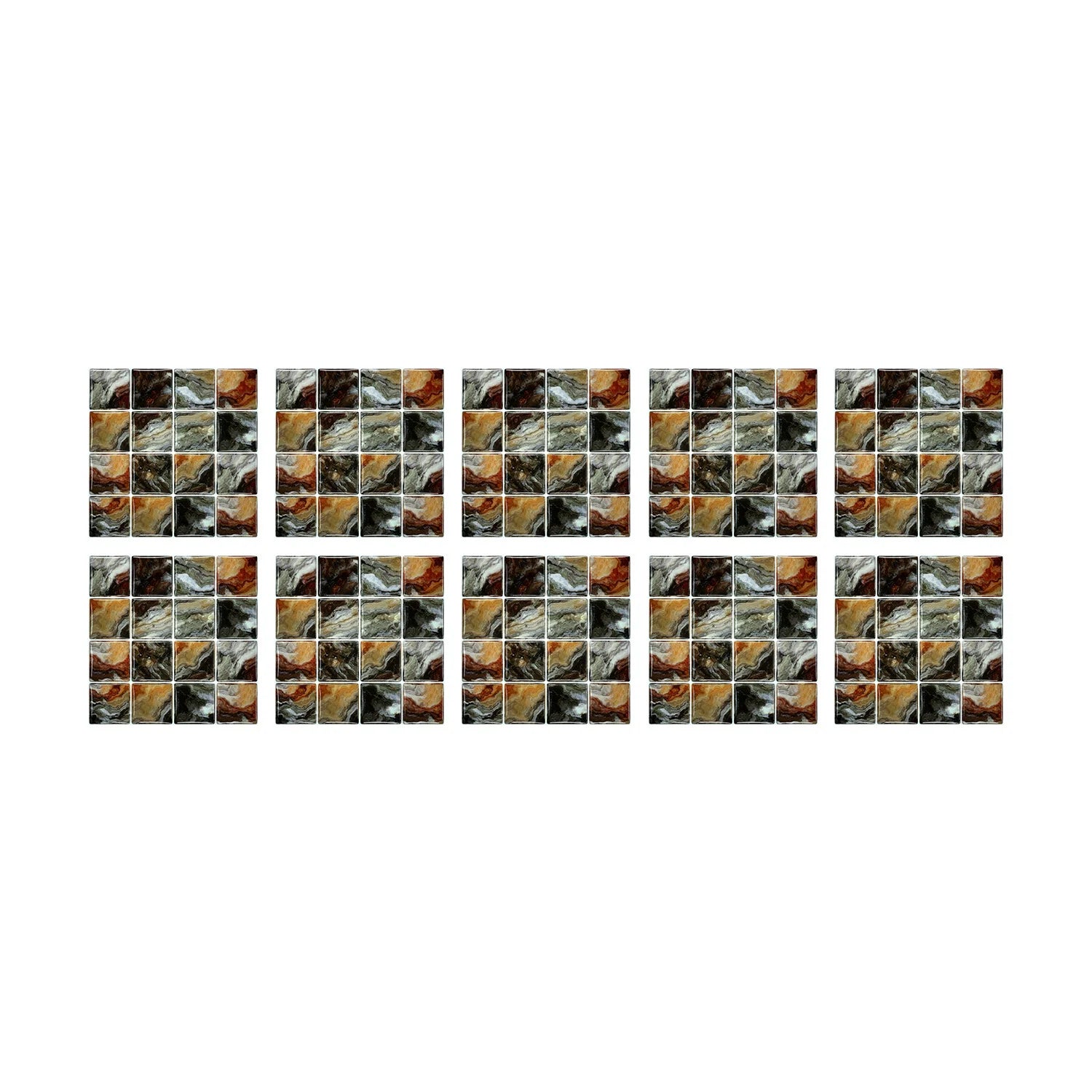 10 Miếng Dán Gạch Mosaic Đá Cẩm Thạch Chống Nước - Daisan Mart