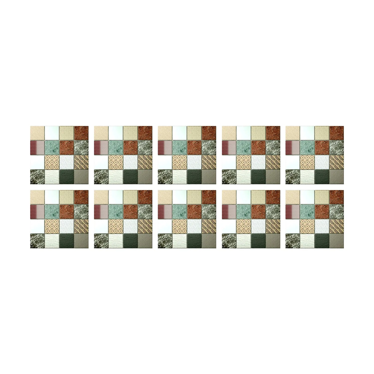 10 Miếng Dán Gạch Mosaic Đá Cẩm Thạch Chống Nước - Daisan Mart