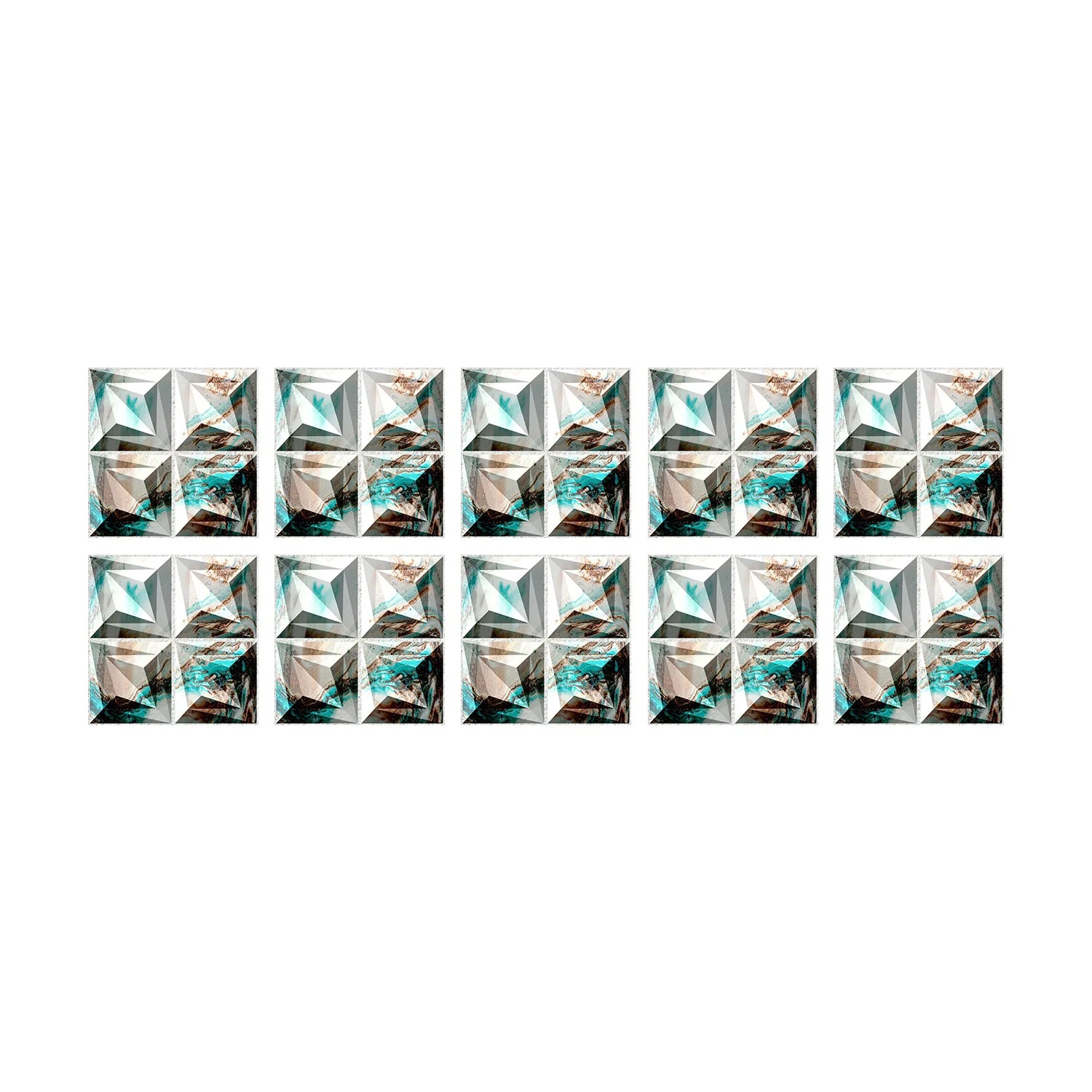 10 Miếng Dán Gạch Mosaic Đá Cẩm Thạch Chống Nước - Daisan Mart