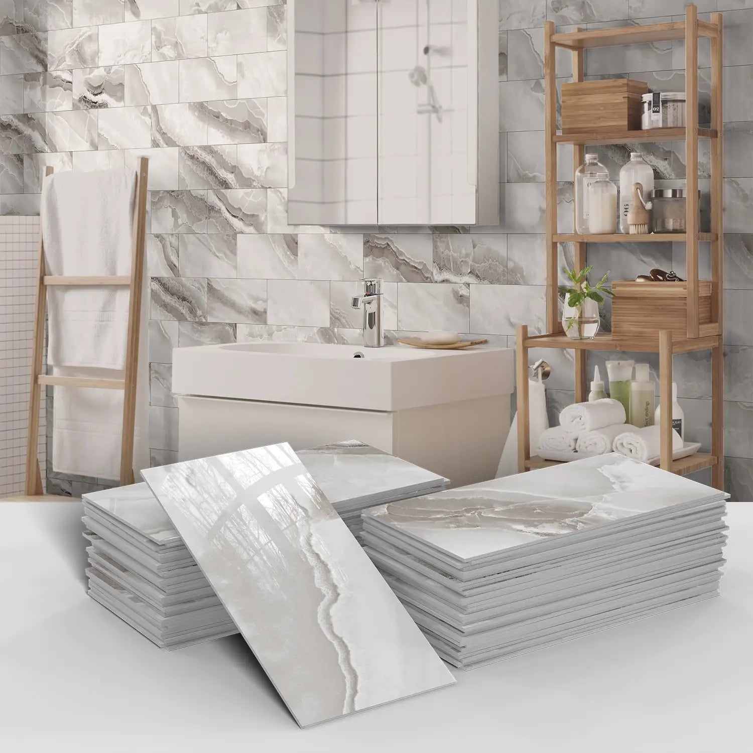 Bộ Decal Gạch Đá 3D Chống Nước - Nhà Bếp & Phòng Tắm - Daisan Mart
