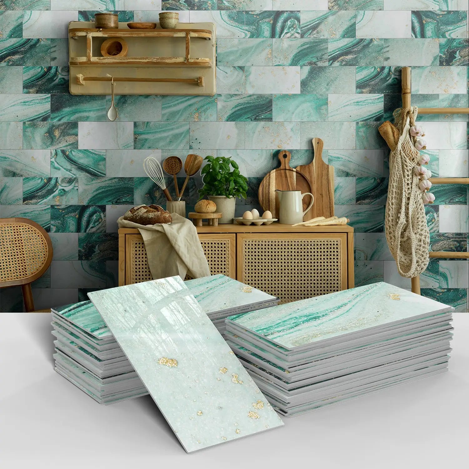 Bộ Decal Gạch Đá 3D Chống Nước - Nhà Bếp & Phòng Tắm - Daisan Mart
