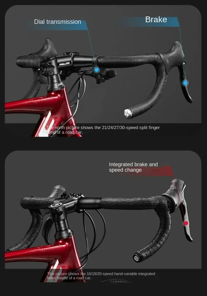 700C curved handle road bicycle 27 speed oil disc brake gravel bike ultralight aluminum alloy frame Road Racing bicicleta aldult - Daisan Mart