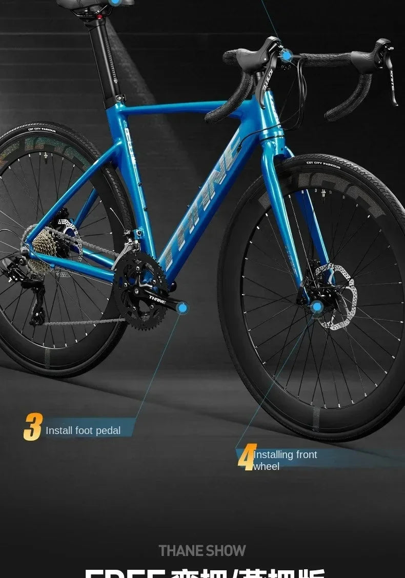 700C curved handle road bicycle 27 speed oil disc brake gravel bike ultralight aluminum alloy frame Road Racing bicicleta aldult - Daisan Mart