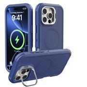 3 in 1 Shockproof Heavy Duty Rugged Phone Case For iPhone 16 15 14 13 Pro Max 16 Plus Metal Lens Stand Magnetic Magsafe Cover - Daisan Mart