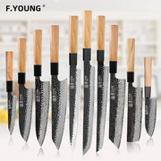 Dao Bếp Nhật F.YOUNG Rèn Tay Thép Damascus Cao Cấp - Daisan Mart