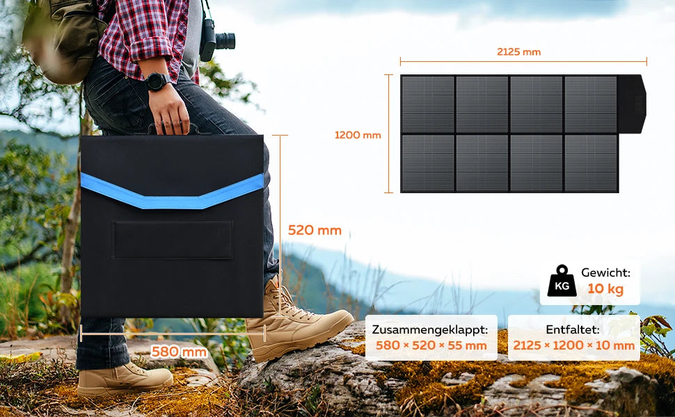 CTOLITY 400W Portable Solar Panel SP400 41V 9.8A Foldable Solar Charger Folding Bag Outdoor Power Supply RV, Camping, Off-Grid - Daisan Mart