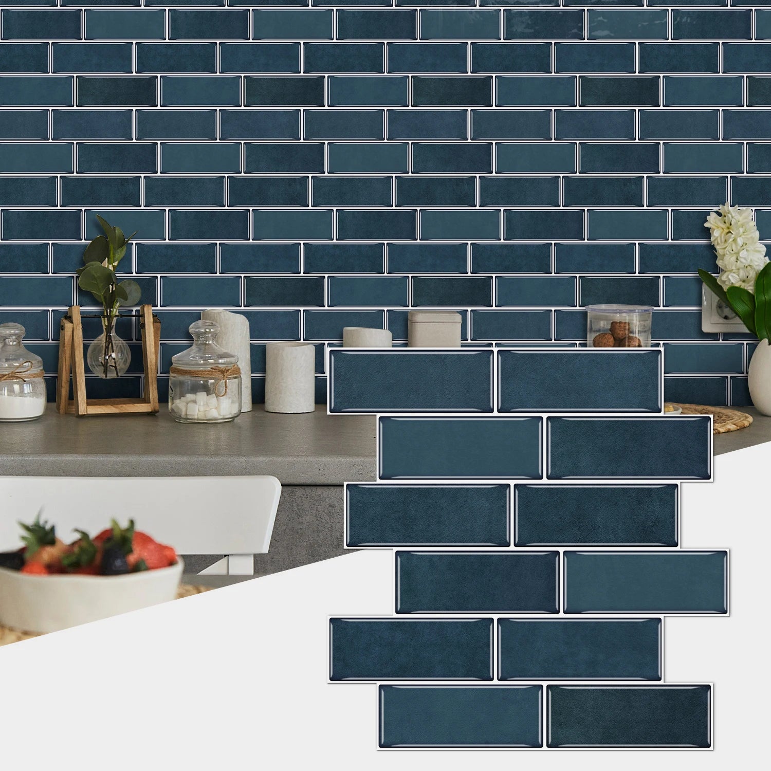 Nhãn dán giả đá cẩm thạch xám chống nước DIY tường - Daisan Mart