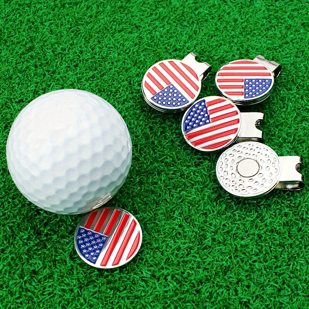 Kẹp Mũ Golf Từ Tính 4PCS - Họa Tiết Cờ Mỹ, Quà Tặng Golf - Daisan Mart