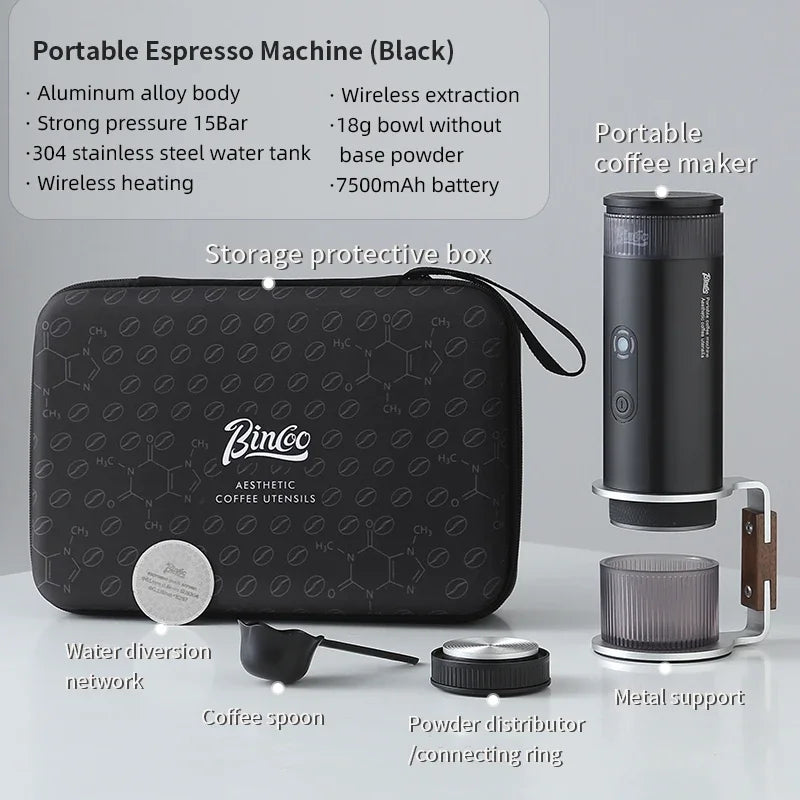 Bincoo Portable Electric Espresso Coffee Maker for Camping Wireless Heating Concentrated Extraction Coffee Machine Red Dot Award - Daisan Mart