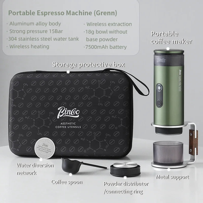 Bincoo Portable Electric Espresso Coffee Maker for Camping Wireless Heating Concentrated Extraction Coffee Machine Red Dot Award - Daisan Mart