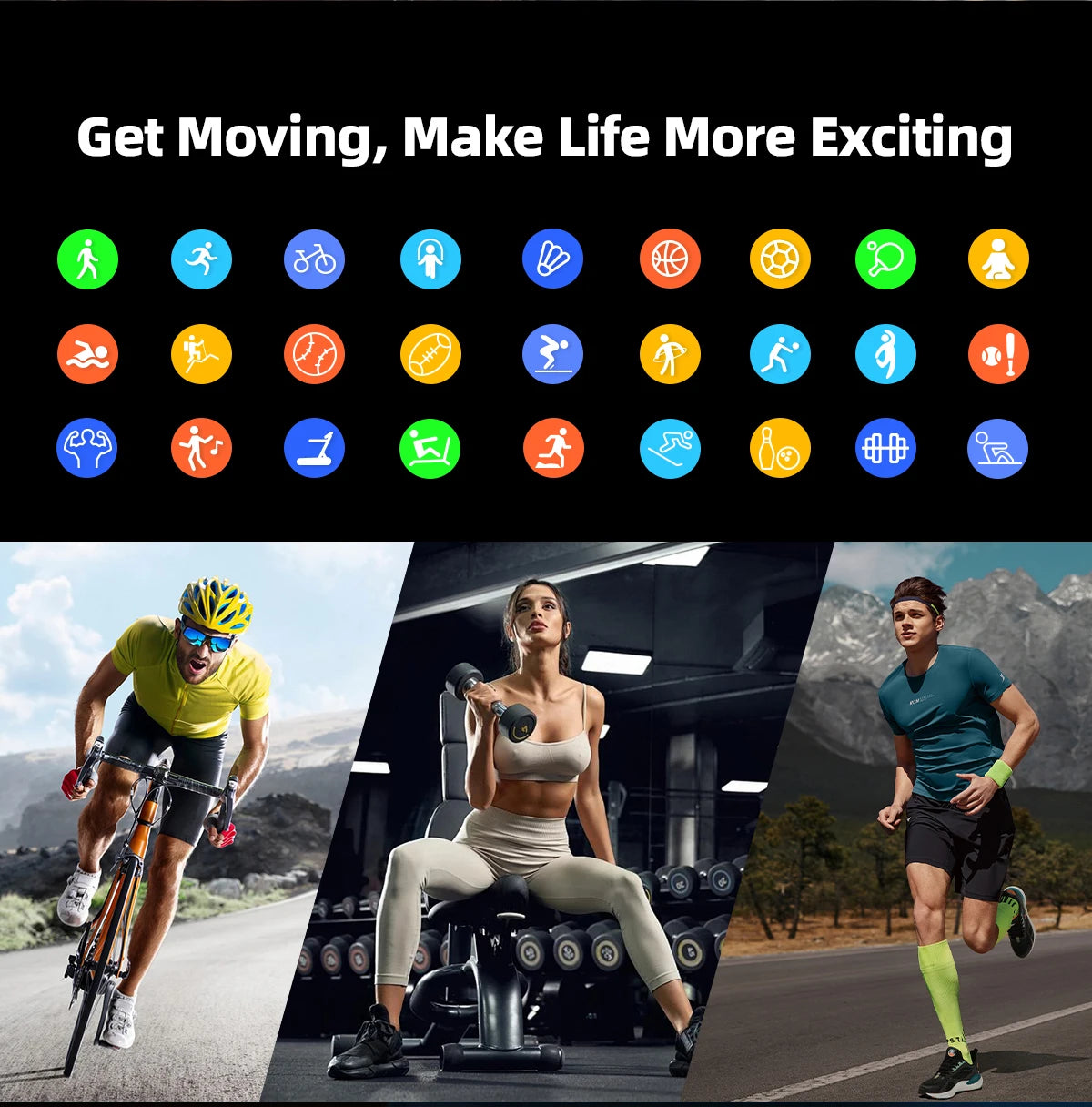 SmartWatch 2025: Đồng hồ thể thao mỏng, 110+ chế độ! - Daisan Mart