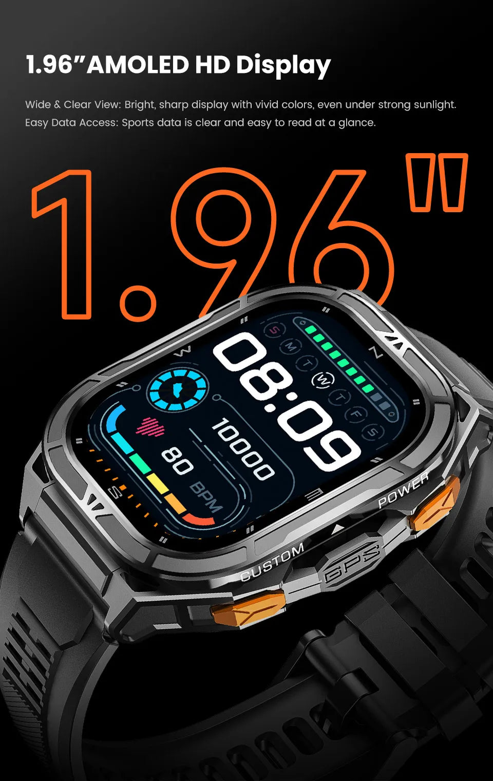 Đồng Hồ Thông Minh Nam 2025 GPS 1.96 AMOLED 5ATM - Daisan Mart