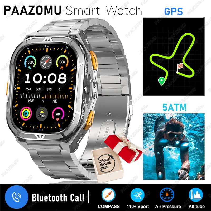 Đồng Hồ Thông Minh Nam 2025 GPS 1.96 AMOLED 5ATM - Daisan Mart