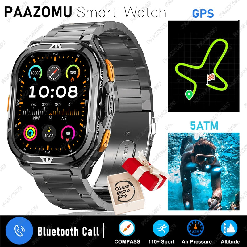 Đồng Hồ Thông Minh Nam 2025 GPS 1.96 AMOLED 5ATM - Daisan Mart