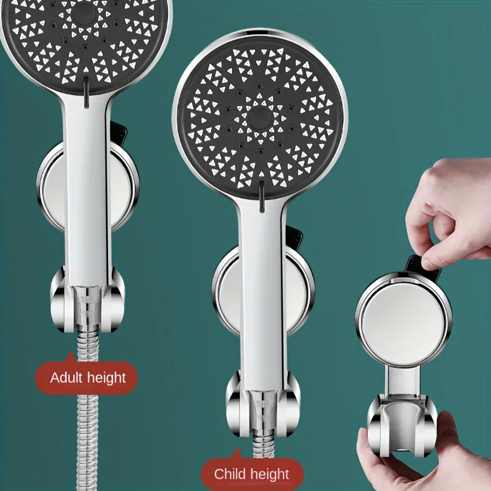 Bath Shower Holder Support Mural Douche Suction Cup Adjustable Handheld Wall Mounted Large Shower Head Supports Relocatable - Daisan Mart