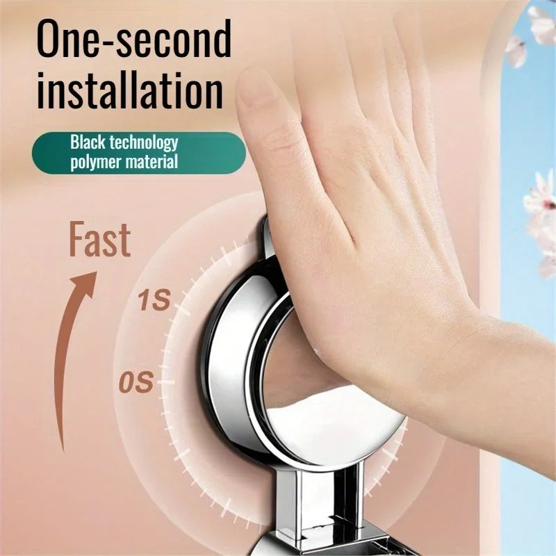 Bath Shower Holder Support Mural Douche Suction Cup Adjustable Handheld Wall Mounted Large Shower Head Supports Relocatable - Daisan Mart