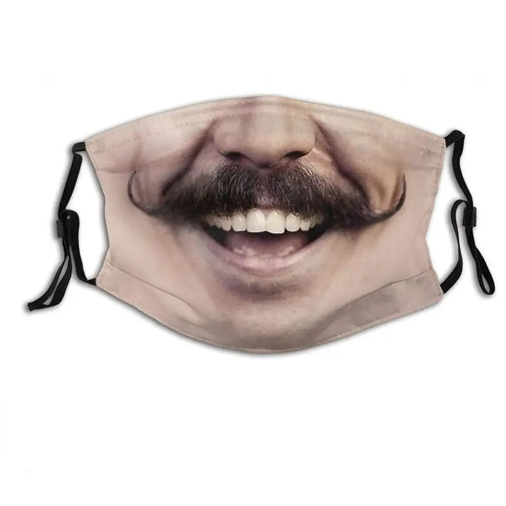 Facial Expression 3D Three-dimensional Mask Personality Breathable Funny Printed Mask Creative Printed Party Cosplay Mask Warmer - Daisan Mart
