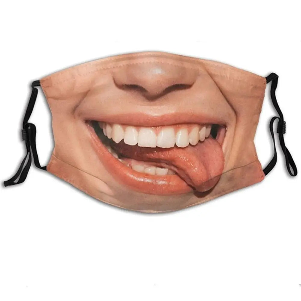 Facial Expression 3D Three-dimensional Mask Personality Breathable Funny Printed Mask Creative Printed Party Cosplay Mask Warmer - Daisan Mart