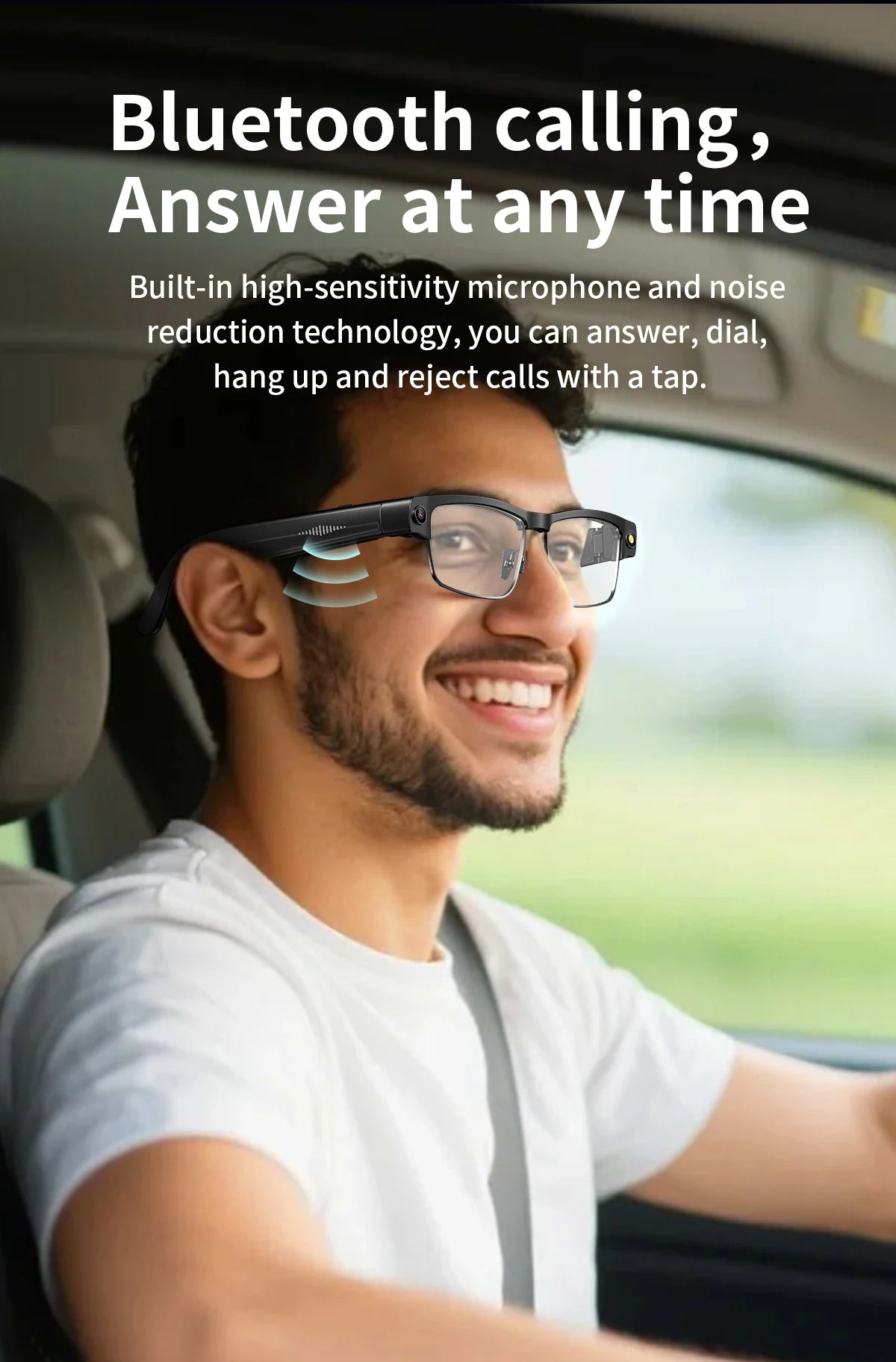 Sunglasses Smart Glasses 8 Million Pixels Recording Videos AI Photo Recognition Answer Translation 270mAh Bluetooth Glasses New - Daisan Mart