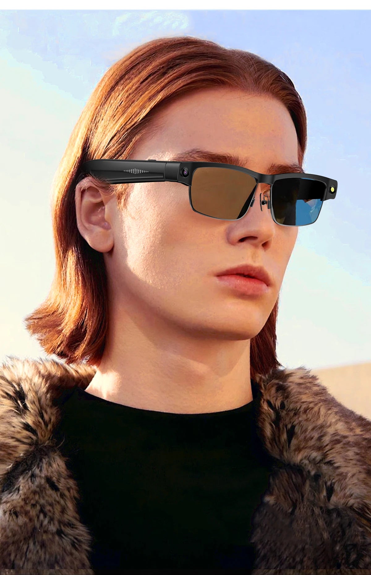 Sunglasses Smart Glasses 8 Million Pixels Recording Videos AI Photo Recognition Answer Translation 270mAh Bluetooth Glasses New - Daisan Mart