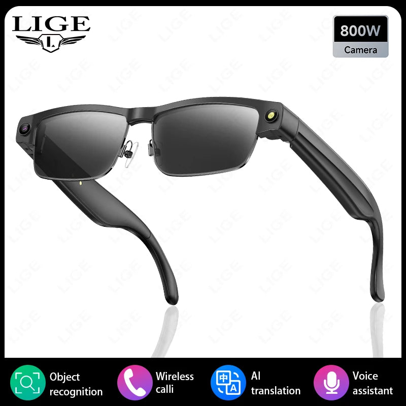 Sunglasses Smart Glasses 8 Million Pixels Recording Videos AI Photo Recognition Answer Translation 270mAh Bluetooth Glasses New - Daisan Mart