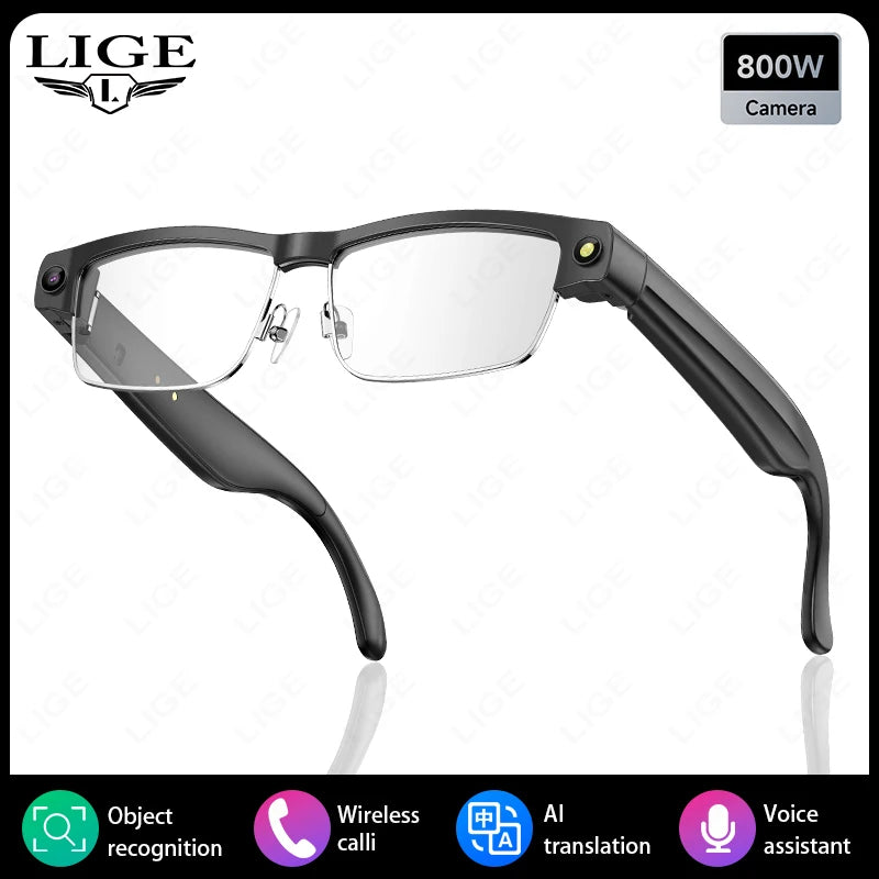 Sunglasses Smart Glasses 8 Million Pixels Recording Videos AI Photo Recognition Answer Translation 270mAh Bluetooth Glasses New - Daisan Mart