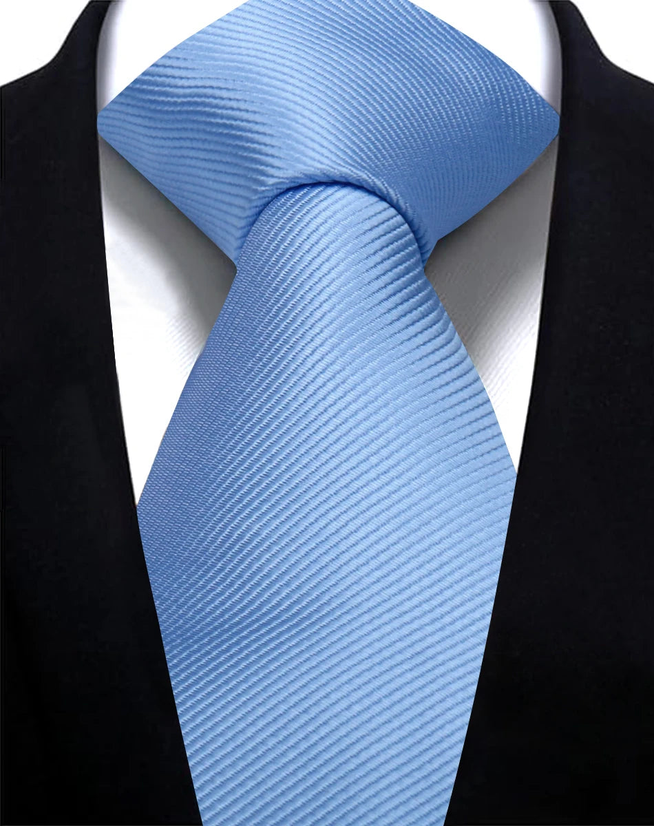 7.5公分藍灰色格子男士領帶，適合優雅派對