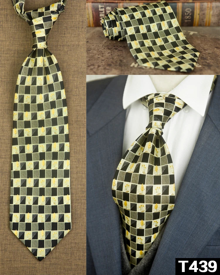 復古領帶，10厘米，100%真絲，抽象圖案