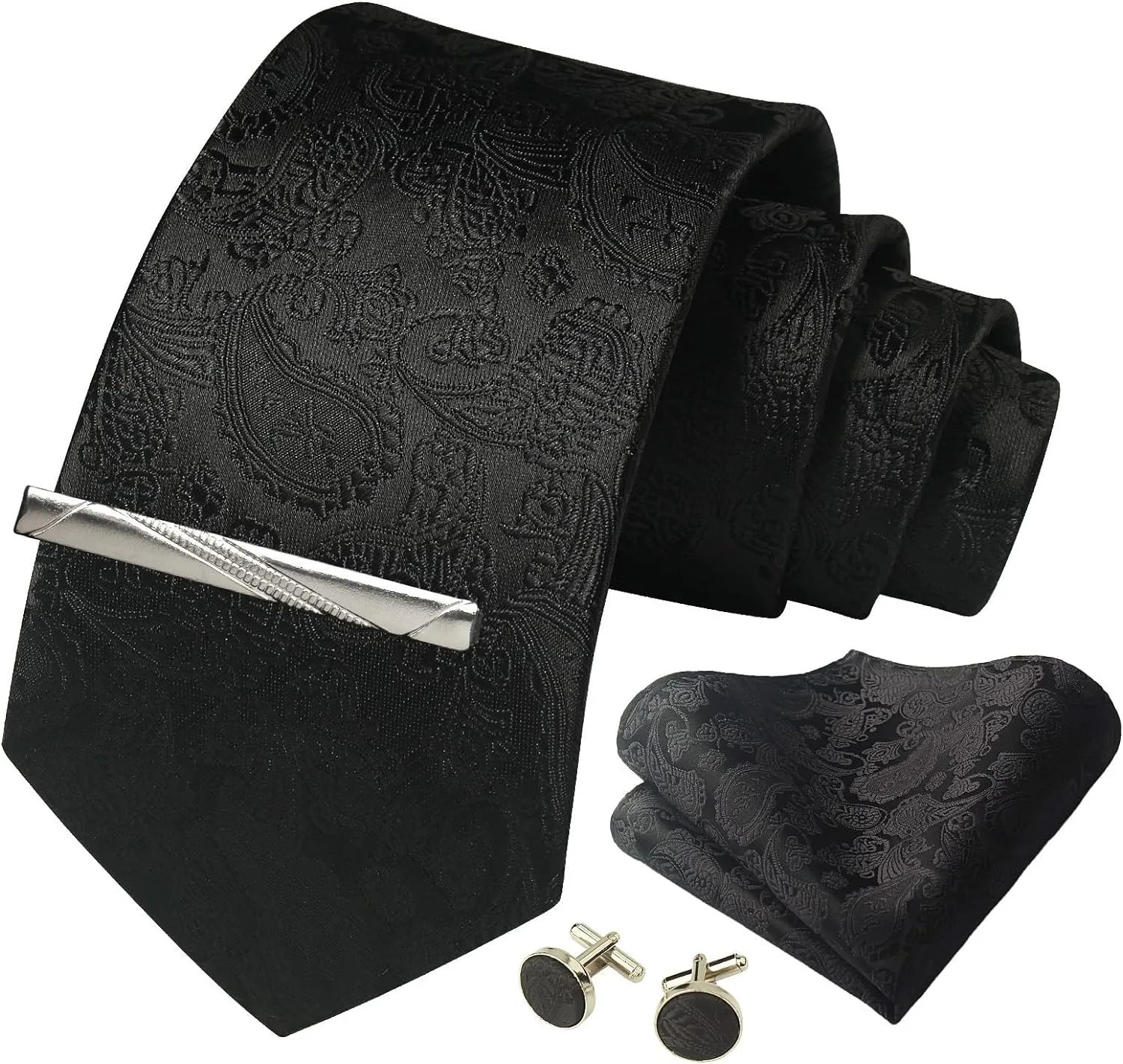 Bộ Cà Vạt Lụa Nam Cao Cấp Kèm Khăn & Măng Sét