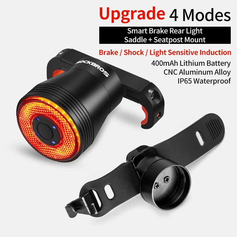 Đèn Hậu Xe Đạp Thông Minh ROCKBROS IPX6 Chống Nước - Daisan Mart