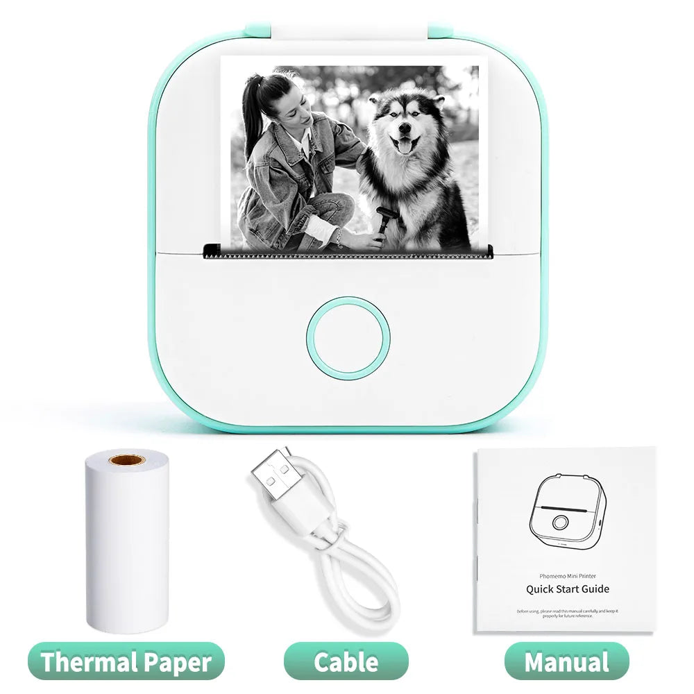 Phomemo Portable Mini Thermal Printer T02 Mini Pocket Label Printer DIY Self-adhesive Sticker Label Machine Various Label Paper - Daisan Mart