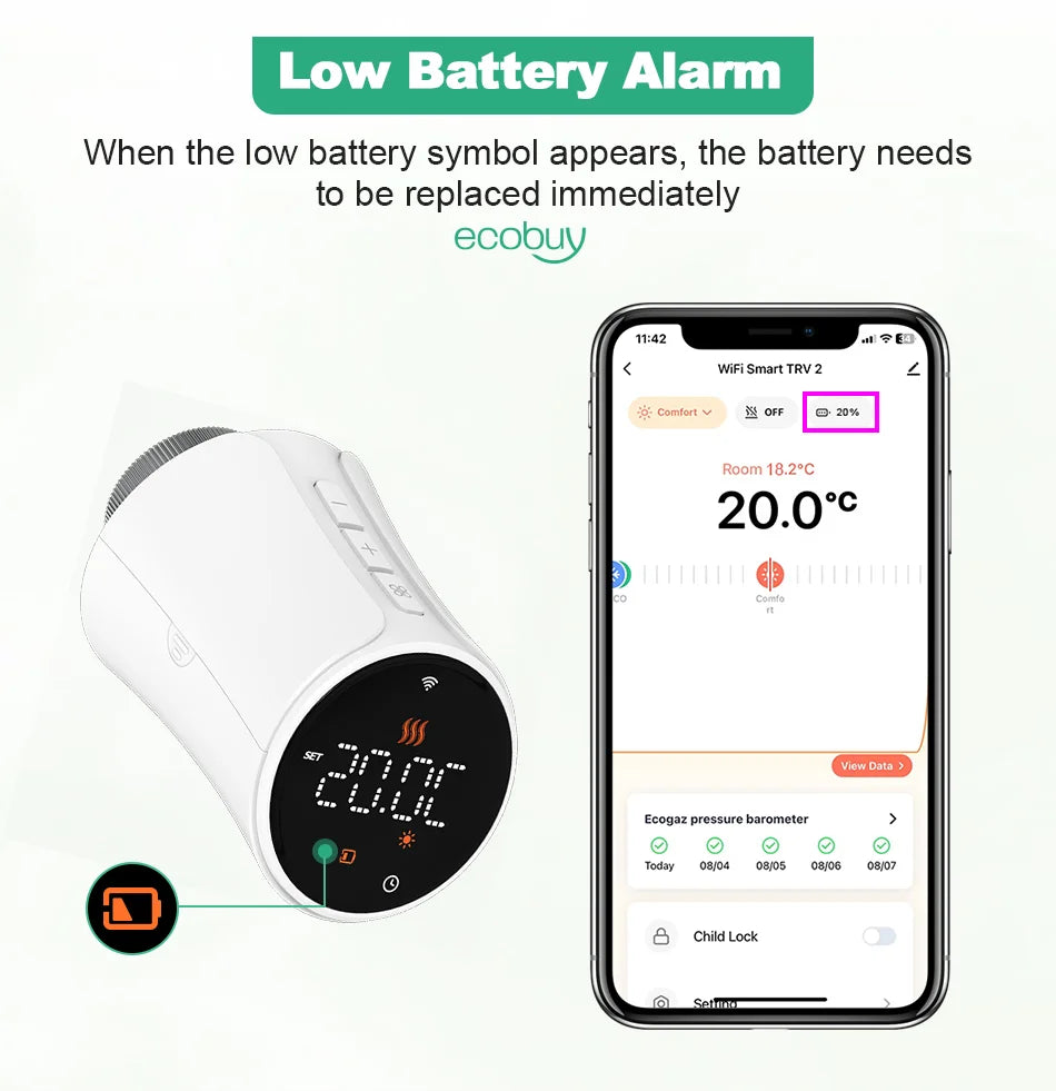 Van Nhiệt Wifi Thông Minh Tuya - Điều Khiển Nhiệt Độ - Daisan Mart