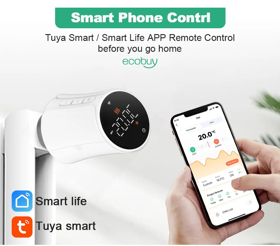 Van Nhiệt Wifi Thông Minh Tuya - Điều Khiển Nhiệt Độ - Daisan Mart