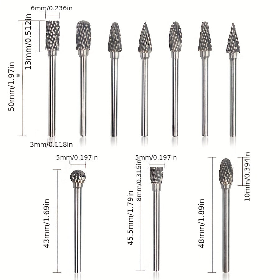 Bộ 10 Mũi Mài Hợp Kim Đôi Cho Dremel Đa Năng - Daisan Mart