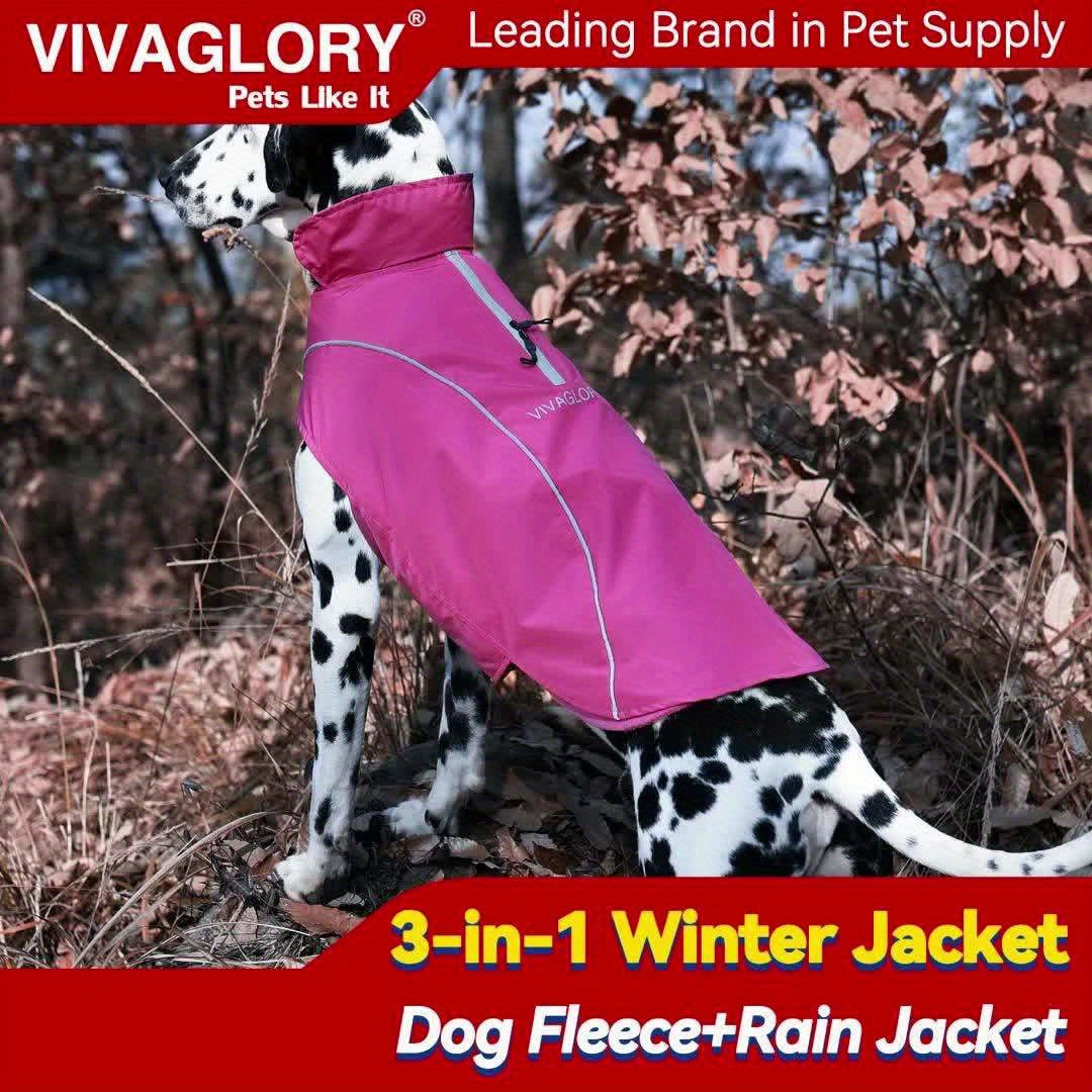 Áo Khoác Chó 3in1 VIVAGLORY Lót Lông Ấm, Có Phản Quang