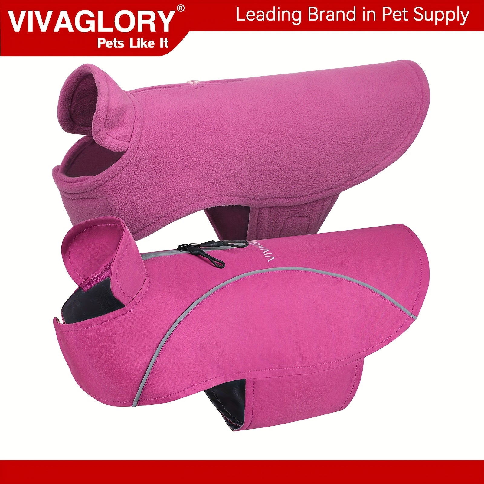 Áo Khoác Chó 3in1 VIVAGLORY Lót Lông Ấm, Có Phản Quang