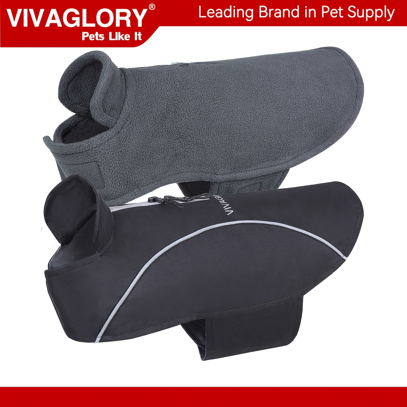 Áo Khoác Chó 3in1 VIVAGLORY Lót Lông Ấm, Có Phản Quang